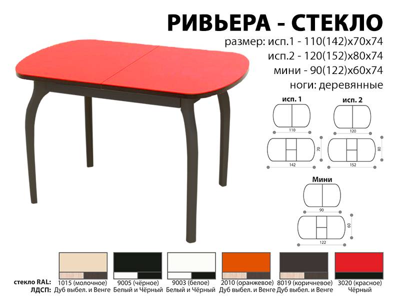 стол обеденный ривьера стекло в Пскове