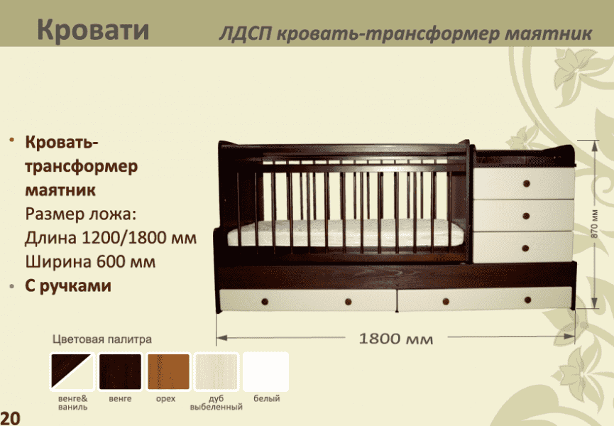 детская лдсп кровать-трансформер маятник в Пскове