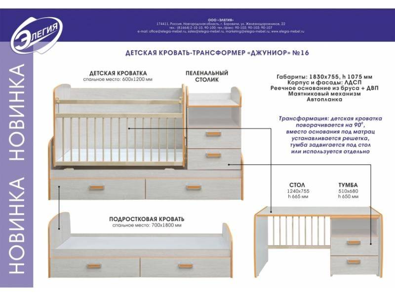 кровать-трансформер джуниор в Пскове