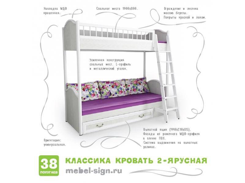 кровать двухъярусная классика в Пскове