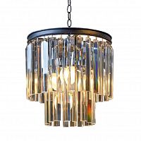 люстра odeon 2 rings черное основание, прозрачное стекло в Пскове