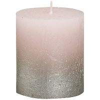 свеча большая розовая с серебром rustic, 80х68 мм в Пскове