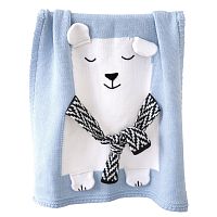 плед мишка 60*120 св.голубой+белый в Пскове