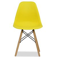 стул деревянный pc-015 желтый ножки дерево (eames style) в Пскове