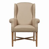 кресло мягкое с ушами french wing chair бежевое в Пскове