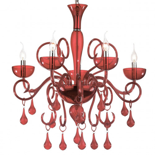 подвесная люстра ideal lux lilly sp5 rosso в Пскове