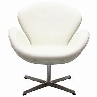 кресло swan chair экокожа белое в Пскове