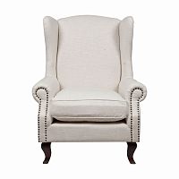 кресло мягкое с ушами белое collins wingback chair в Пскове