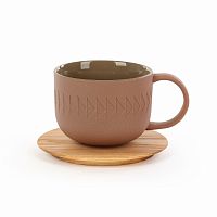 чашка с блюдцем tactile диаметр 9,4 коричневый в Пскове
