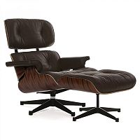 кресло eames style lounge chair палисандр коричневое в Пскове