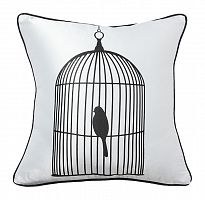 подушка с птичкой в клетке birdie in a cage white в Пскове