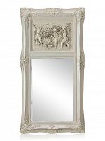 зеркало настенное прямоугольное в высокой белой раме францини distressed chalk white в Пскове