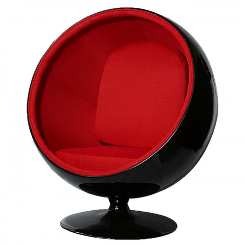 кресло eero ball chair черно-красное в Пскове