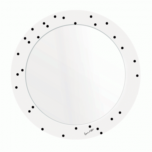 зеркало с рисунком белое круглое черные точки pois в Пскове