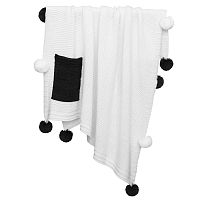 плед pompon 90х90 белый+антрацит/белый+антрацит в Пскове