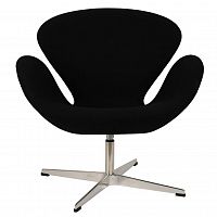 кресло arne jacobsen style swan chair черная шерсть в Пскове