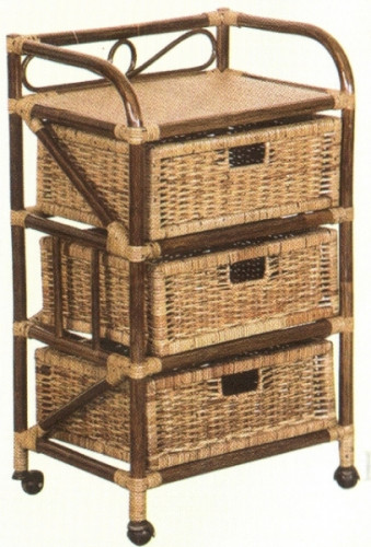 комод с плетёными ящиками tower (темный) в Пскове