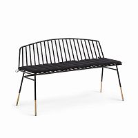 siena bench 120 черный металл черная ткань от la forma (ex julia grup) в Пскове