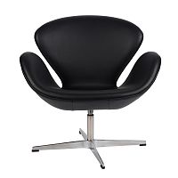 кресло arne jacobsen style swan chair черное в Пскове