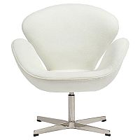 кресло swan chair кашемир белое в Пскове