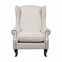 кресло collins wingback chair кремовая ткань в Пскове