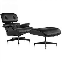 кресло eames style lounge chair черное в Пскове