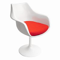 кресло tulip armchair бело-красное шерсть в Пскове