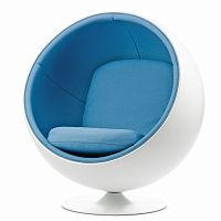 кресло ball chair бело-синее в Пскове