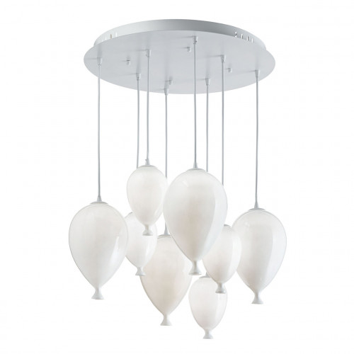 подвесная люстра ideal lux clown sp8 bianco в Пскове