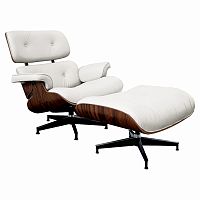 кресло lounge chair & ottoman белое в Пскове