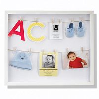 панно с зажимами для 12 фотографий clothesline белое в Пскове