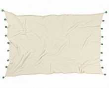 плед бежевый с зелеными помпонами в Пскове