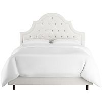 кровать двуспальная 180х200 белая с каретной стяжкой harvey tufted white в Пскове