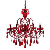 люстра 19th c. rococo iron & smoke crystal round (красная) красная в Пскове