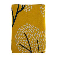 плед вязаный с принтом сибирский цветок горчичный в Пскове