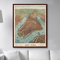 картина: antique map of new york city, 1879г. в Пскове