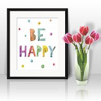 постер be happy а4 в Пскове