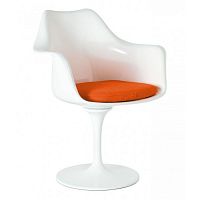 кресло tulip armchair бело-оранжевое шерсть в Пскове