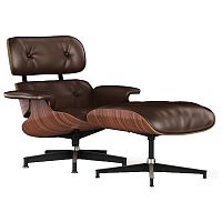 кресло lounge chair & ottoman коричневое в Пскове