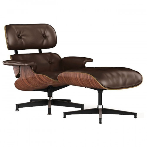 кресло lounge chair & ottoman коричневое в Пскове