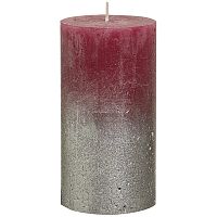 свеча большая бордовая с серебром rustic, 130х68 мм в Пскове