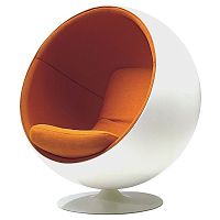 кресло eero ball chair бело-оранжевое в Пскове