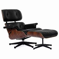 кресло eames style lounge chair & ottoman черное в Пскове