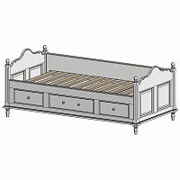 кровать-кушетка 90х190 с ящиками белая нордик в Пскове