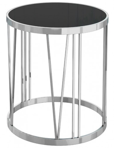 стол журнальный silver drum хром, черный в Пскове