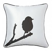 подушка с птичкой на ветке lone bird white в Пскове
