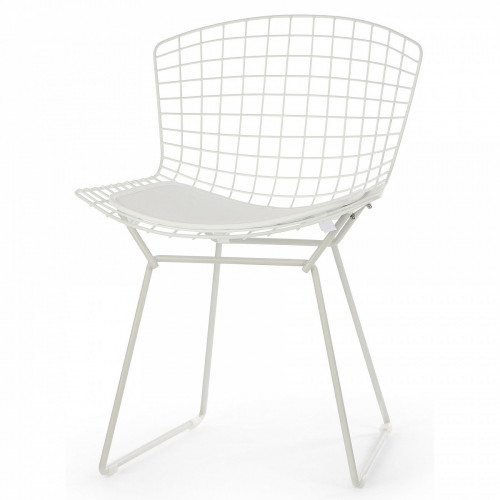 стул bertoia side кожаный standart белый в Пскове