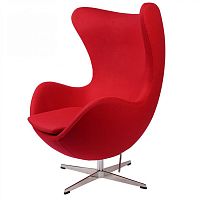 кресло arne jacobsen style egg chair красная шерсть в Пскове