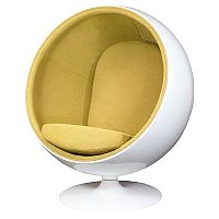 кресло eero ball chair бело-горчичное в Пскове