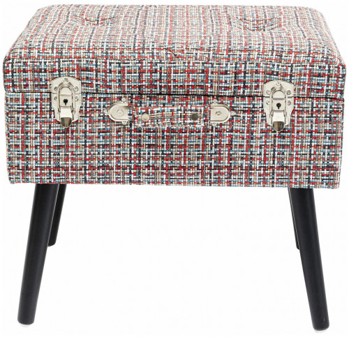kare design пуф suitcase, коллекция "чемодан" 50*45*35, полиэстер, лен, полиуретан, сосна, красный в Пскове